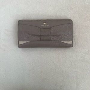 Kate Spade bow taupe color wallet wristlet clutch
